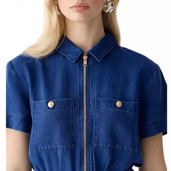 J. Crew Dresses & Skirts - J. Crew Zip-Front Denim Dress Size 20 EUC
